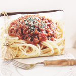 ミートソースパスタポーチ★タッセル付き♪多収納★