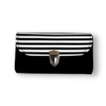 【改良型】家計やりくり財布/ブラック×ボーダー