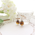 ★SALE★しずくイヤリング・アイス珈琲（ノンホールピアス）