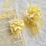 【natural yellow(LL）】ドライフラワー　ピアス・イヤリング　ブライダル