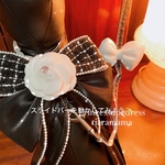 【棚整理セール在庫限り】ハーネス＋リードおしゃれハーネス　胴輪　犬服　猫服　ペット用品　大きなリボン　タータンチェック柄