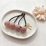 キッズ 丸玉 ポンポン チャーム付き ヘアゴム 2本セット sakura pink