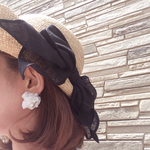 【再々販】ホイップ     WHITE・イヤリング