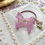 キッズ レジン ポニー 馬 ユニコーン ヘアゴム Jerry purple