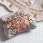 インド刺繍リボンclutch bag(pink bijou)