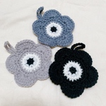 【送料無料】お花のアクリルたわし ３枚セット