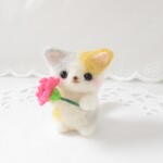 送料無料🌸母の日💗三毛猫ちゃんとお花🌷🐱羊毛フェルト　猫