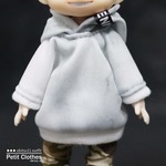【即売】オビツ11サイズ★ロング丈パーカー/マーブル（ライトグレー）