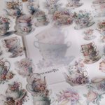 AFTERNOON TEA  美しい透明感　花飾り茶具　アフタヌーンティーの硫酸紙 フレークシール