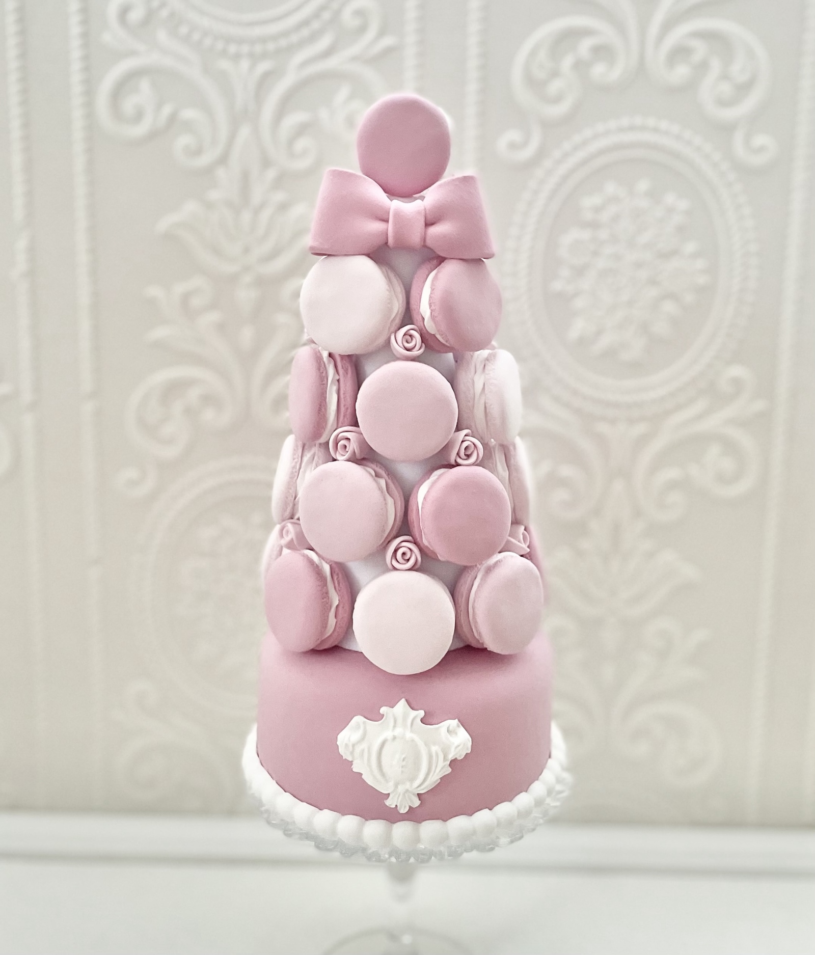 マカロンタワー♡クレイケーキ♡ハンドメイド♡ピンク♡リボン マカロンタワー♡クレイケーキ♡ハンドメイド♡ピンク♡リボン