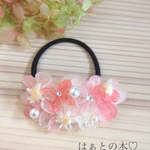 ♡新色♡お花畑のヘアゴム《フレッシュレッド〜ピンク》
