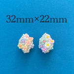 importアクリルビーズ　ホワイト　2個入り