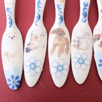 ポーセラーツ　バターナイフ　陶器　ワンちゃん　１個