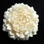 リネンのコサージュ＊ダリア8.0cm（オフホワイト）