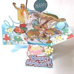 バースデーポップアップカードBOX「海と猫」（夏がお誕生日の方にカードを送りましょう）