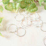 ★(e-00116) フープピアス ミニタイプ 30mm 20個（10ペア） ホワイトシルバー ピアス パーツ 金具 アクセサリーパーツ