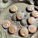 【1コずつ販売】JIRI＊IVANA#czech beads#チェコビーズ　tree of life 生命の樹　19㍉ bonsai irregular mablepink＊blue/bronze