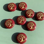 【1コずつ販売】JIRI＊IVANA#czech beads#チェコビーズ　tree of life 生命の樹19㍉ bonsai bordeaux carmine /bronze