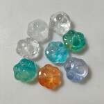 15個 肉球 ガラスチャーム 15mm ミックスカラー 熊 アクセサリーパーツ 【A839】