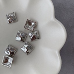 4pcs シルバー チャーム ダイヤ ひし形 ペンダントチャーム