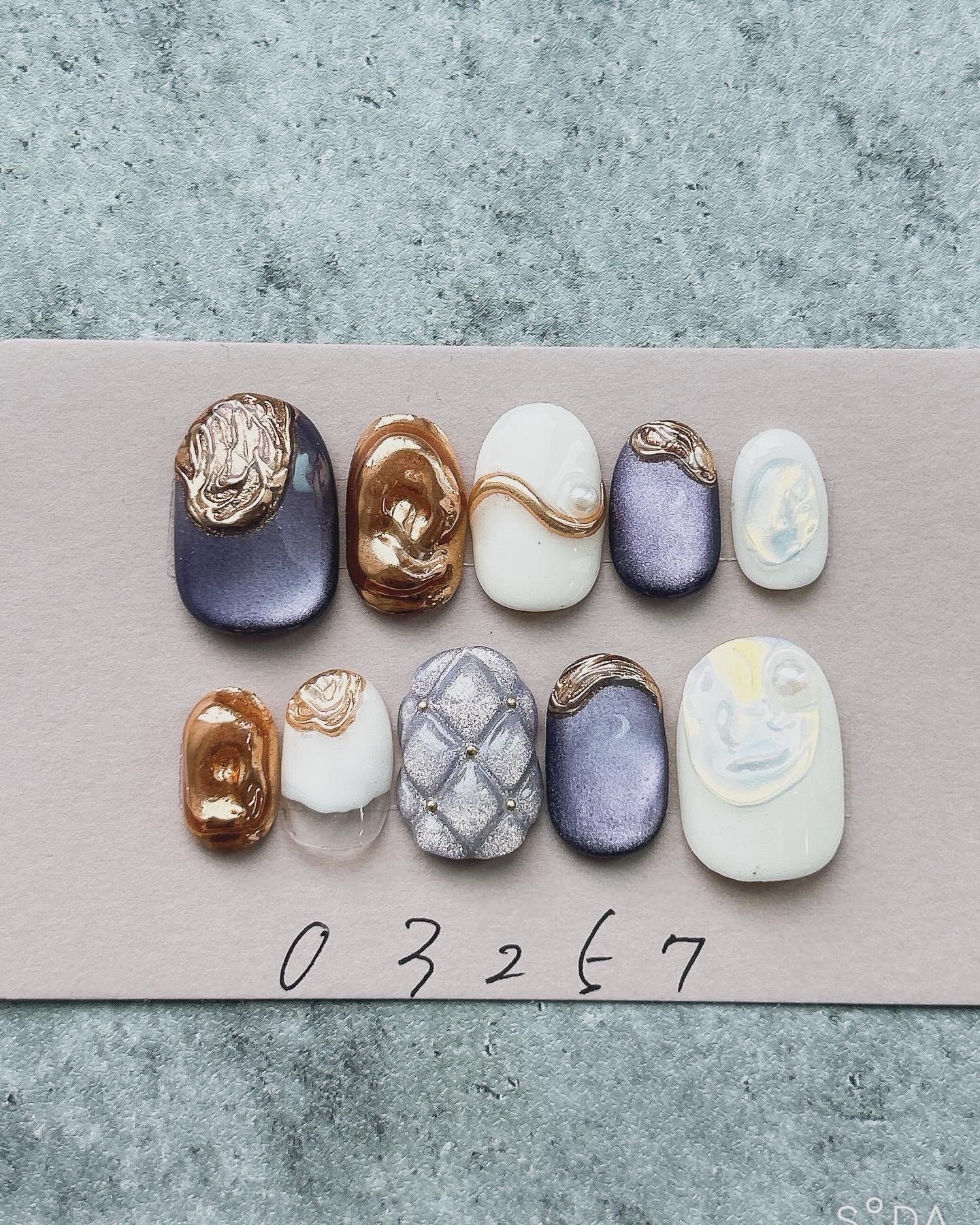 ネイルチップニュアンスマグネット紫キルティング847 - R nail | minne 