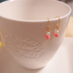 【期間限定sale】サンゴとチェコガラスのシンプルピアス