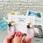 【10点】ꫛꫀꪝ✧‧˚スモーキーピンクとチビドット♥ピアス/イヤリング