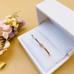 ☆シルバー×ピンクゴールド ☆ ラッピング付き ステンレス ペアリング  指輪 クリスマス〈２本ペア価格〉