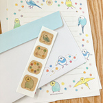 レターセット「セキセイインコ×ぷちぷちボタン」