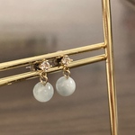 【３月／誕生石】天然石アクアマリンの１粒チタンピアス No.C621