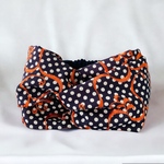 新作☁︎昭和レトロ☁︎クロスヘアバンド ☁︎水玉×ツタ刺繍