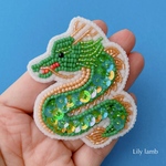 ビーズ刺繍の龍　※完成品販売