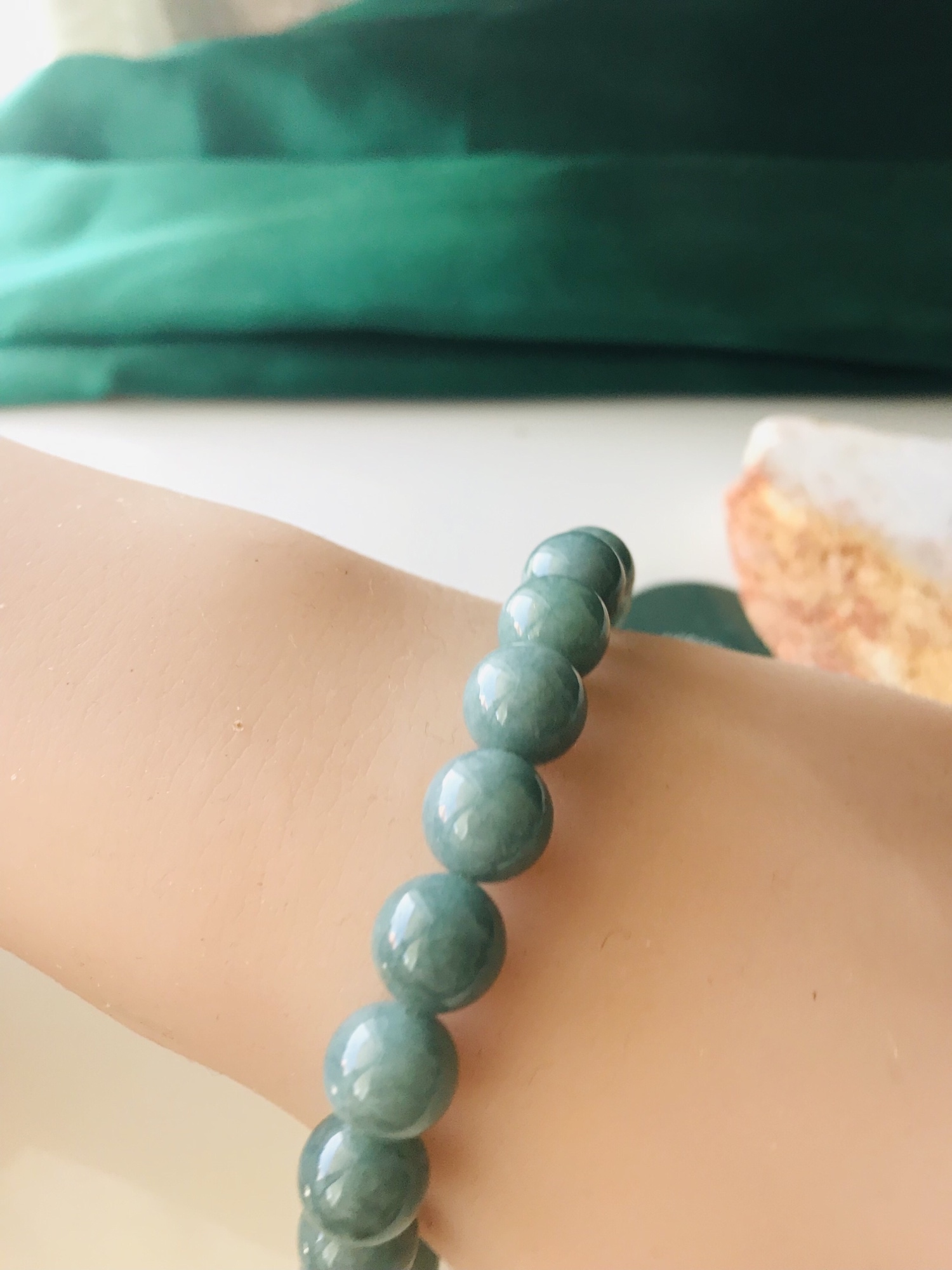 B50-001] ジェイド JADE ヒスイ 本翡翠 ブレスレット 天然石 一点物