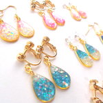 しずくの耳飾り*選べる10カラー*ノンホールピアスのみ(M)