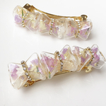 ribbon dome*3連バレッタ*flower