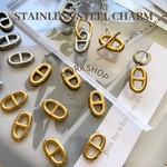 ☆再入荷【4pcs】ステンレスθチャーム　Mサイズ　ゴールド　