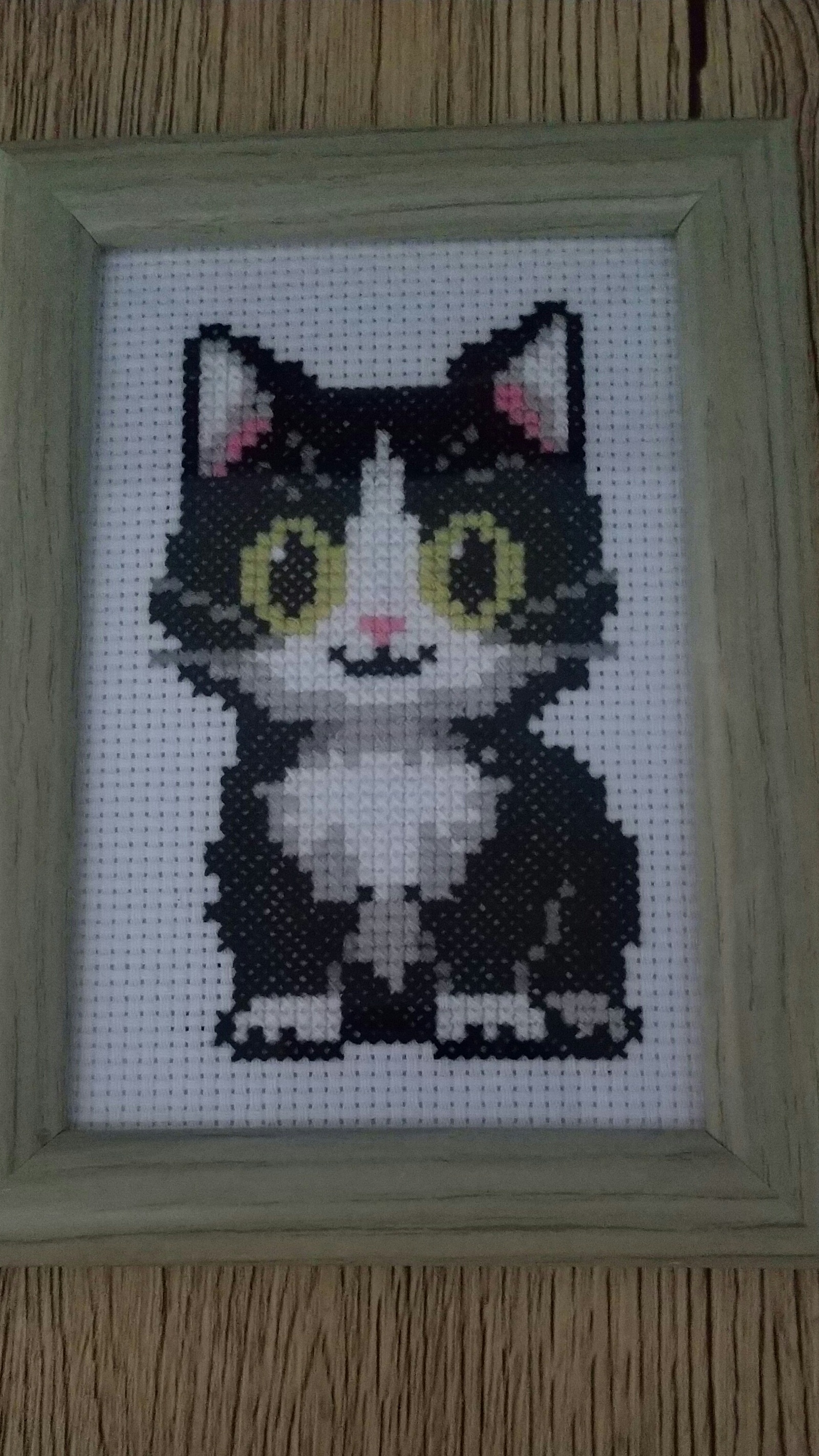 2匹の猫の刺繍図案🐈🐾 ステップ17 〜ハチワレ猫の手の刺繍