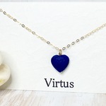 14kgf☆heart Frosted chain（ハートフロステット チェーン）ラピスラズリ☆ネイティブ☆天然石☆一粒