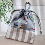 🐝 昆虫 ドット柄 給食袋  コップ袋 お道具袋 新学期