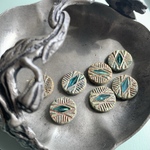 【2コセット】JIRI＊IVANA#czech beads#チェコビーズ　wheel rhombs17㍉　aqua blue/picasso