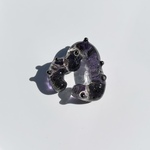 small HEART earcuff ( Amethyst glitter )//イヤーカフ　