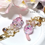 桜満開ですにゃ🐱🌸キーホルダー  レジン 猫 ネコ ねこ