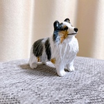 シェルティ　ブルーマール　ミニチュア　犬　フィギュア　置物　オブジェ