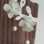 再販❣️グリーン紫陽花（アジサイ）とユラユラコットンパール