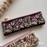  【受注製作🪡】インド刺繍リボンの大人ペンケース elegant purple💜再販