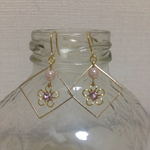 🌸ピンクに輝くフラワーピアス🌸