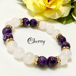 ◆送料無料◆内径16cm ◇ケープアメジスト/ホワイトカルサイト