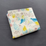 【NEWカラー】ダブルガーゼハンカチ  インコ柄　ブルー【23×23㎝】入園 入学