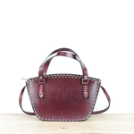 本革  クラシックレザーショルダーバッグ&ハンドバッグ  可愛いお出かけ ☆Dark Red☆