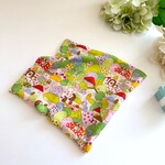8重ガーゼ大判ハンカチ*森とハリネズミ*はりねずみ*アップル*かわいい色*カラーハート♡*お布団ガーゼ*